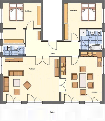 EWA-Wohnhaus Apartment Hausbau Berlin Brandenburg Potsdam Grundriss Obergeschoss