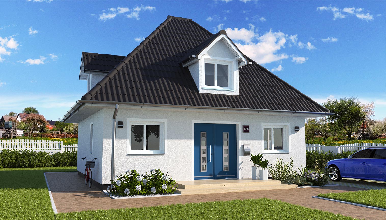 EWA-Bungalow Hiddensee 142qm Hausbau Berlin Brandenburg Potsdam Vorderansicht