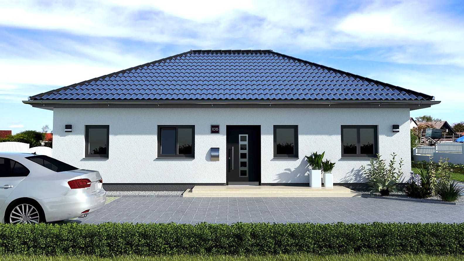 EWA-Bungalow-Müritz-130qm-Hausbau-Berlin-Brandenburg-Magdeburg-Vorderansicht EWA-Bungalow Müritz 130qm Hausbau Berlin Brandenburg Magdeburg Vorderansicht