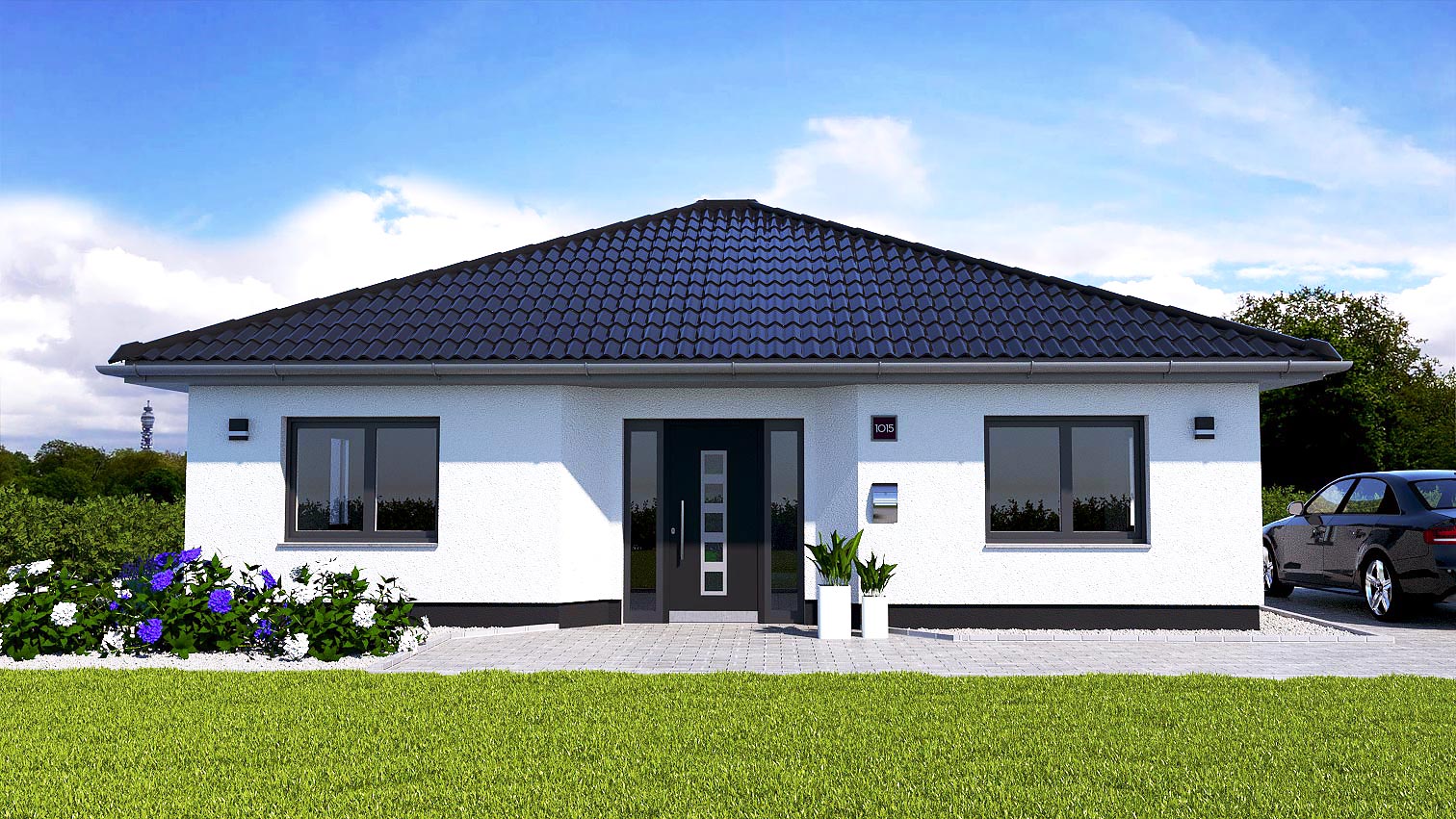 EWA-Bungalow Sylt 123qm Massivhausbau Leipzig Halle Wittenberg Vorderansicht