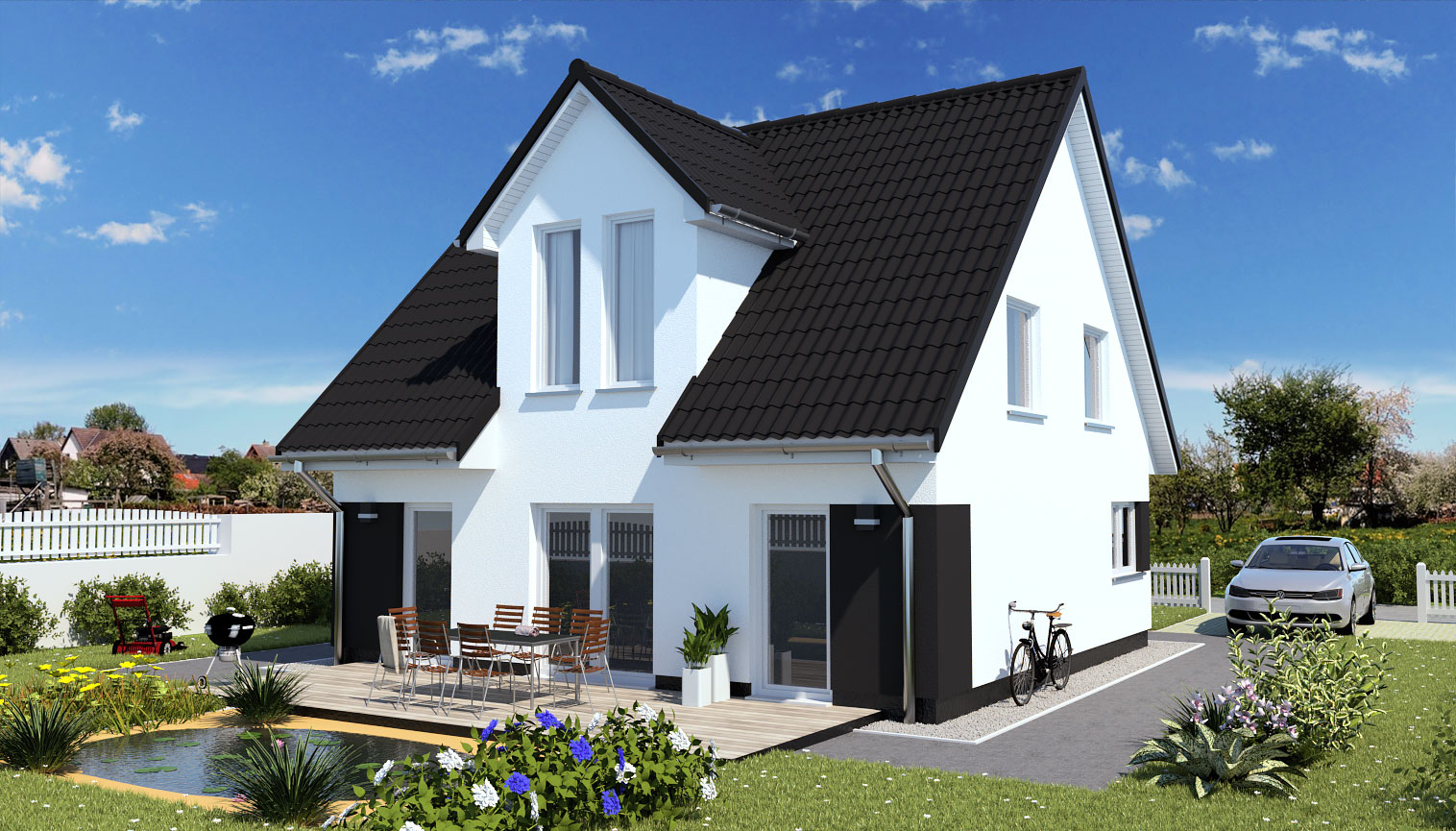 EWA-Landhaus-Flaeming-119qm-Hausbau-Berlin-Brandenburg-Magdeburg-Rueckansicht EWA-Landhaus Flaeming 119qm Hausbau Berlin Brandenburg Magdeburg Rueckansicht