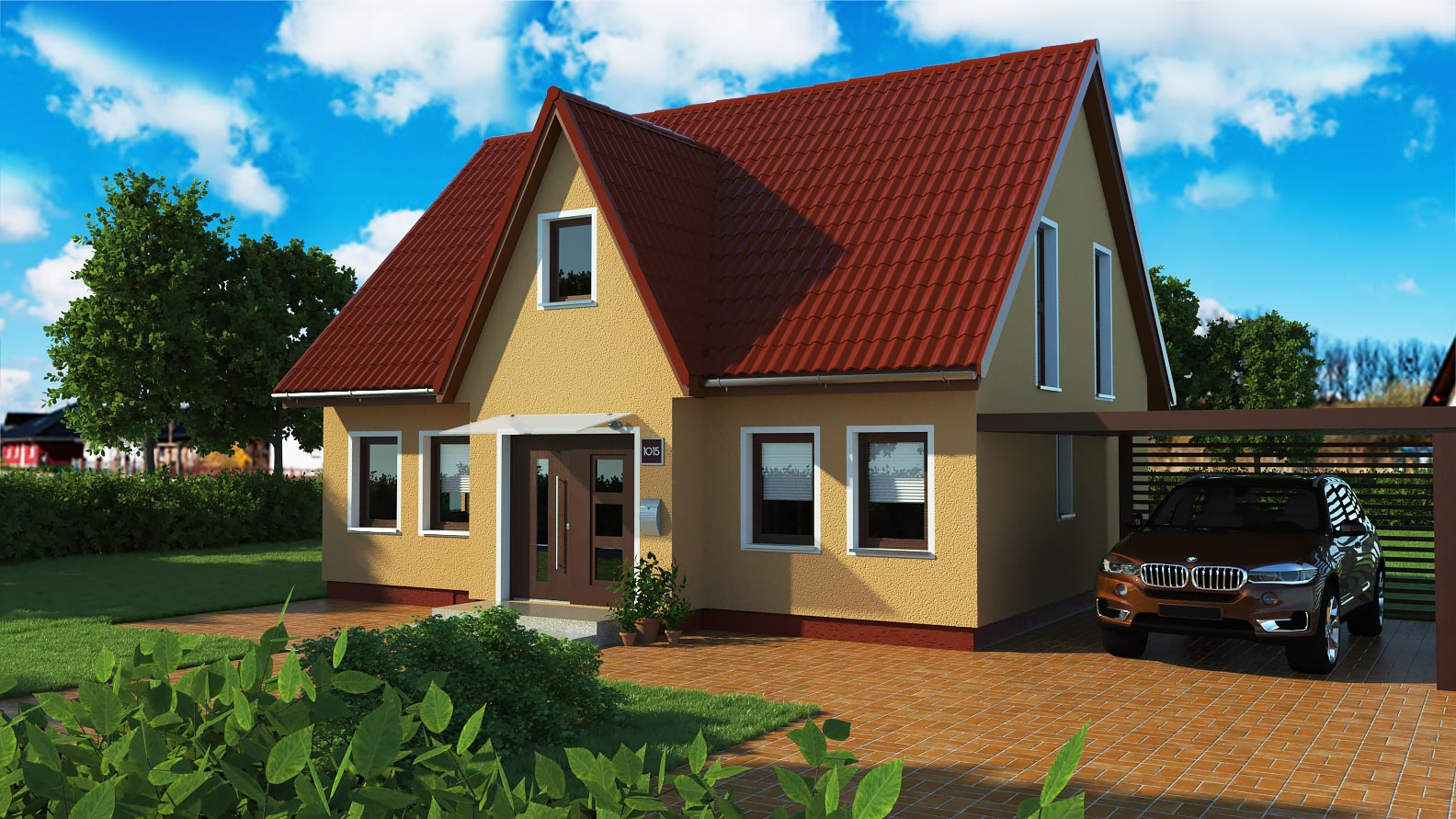 EWA-Landhaus Friesland 152qm Massivhausbau Leipzig Halle Wittenberg rotes Dach