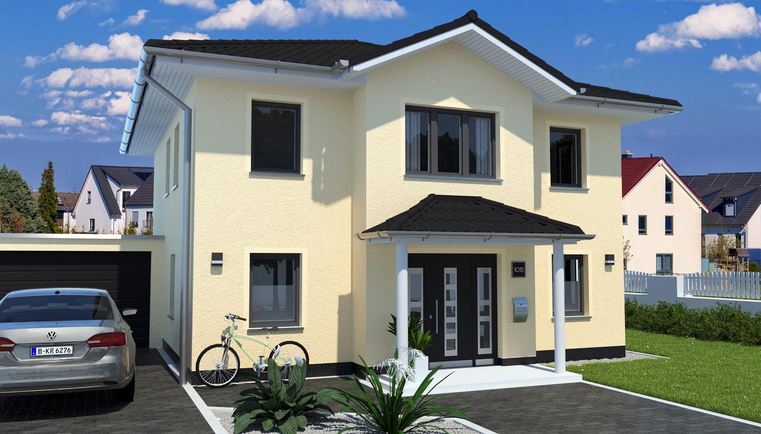 EWA-Stadtvilla Berlin 158qm Hausbau Berlin Brandenburg Magdeburg Vorderansicht