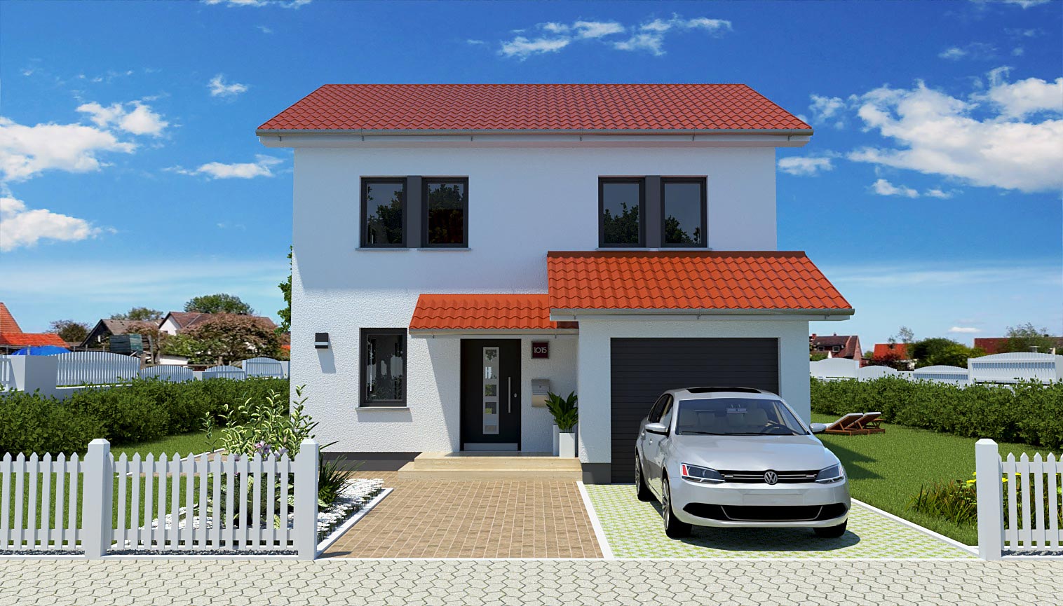 EWA-Stadtvilla-Hamburg-156qm-Hausbau-Berlin-Brandenburg-Magdeburg-Vorderansicht EWA-Stadtvilla Hamburg 156qm Hausbau Berlin Brandenburg Magdeburg Vorderansicht