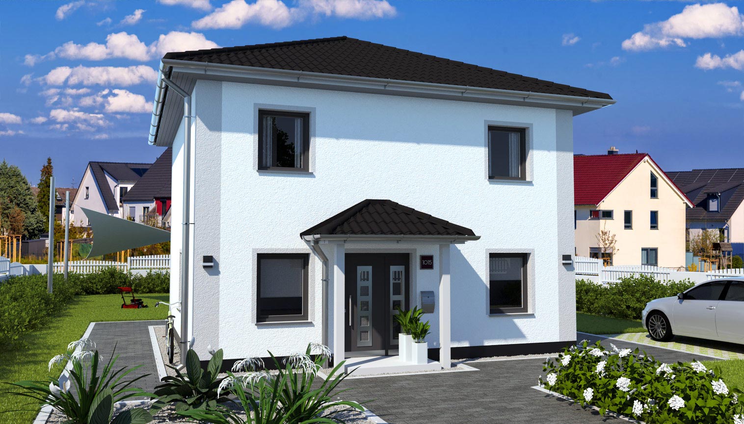 EWA-Stadtvilla-Magdeburg-130qm-Hausbau-Berlin-Brandenburg-Magdeburg-Vorderansicht EWA-Stadtvilla Magdeburg 130qm Hausbau Berlin Brandenburg Magdeburg Vorderansicht